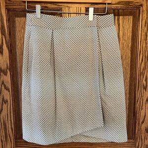 Lela Rose Blue and White Patterned Wrap Skirt, size 4
